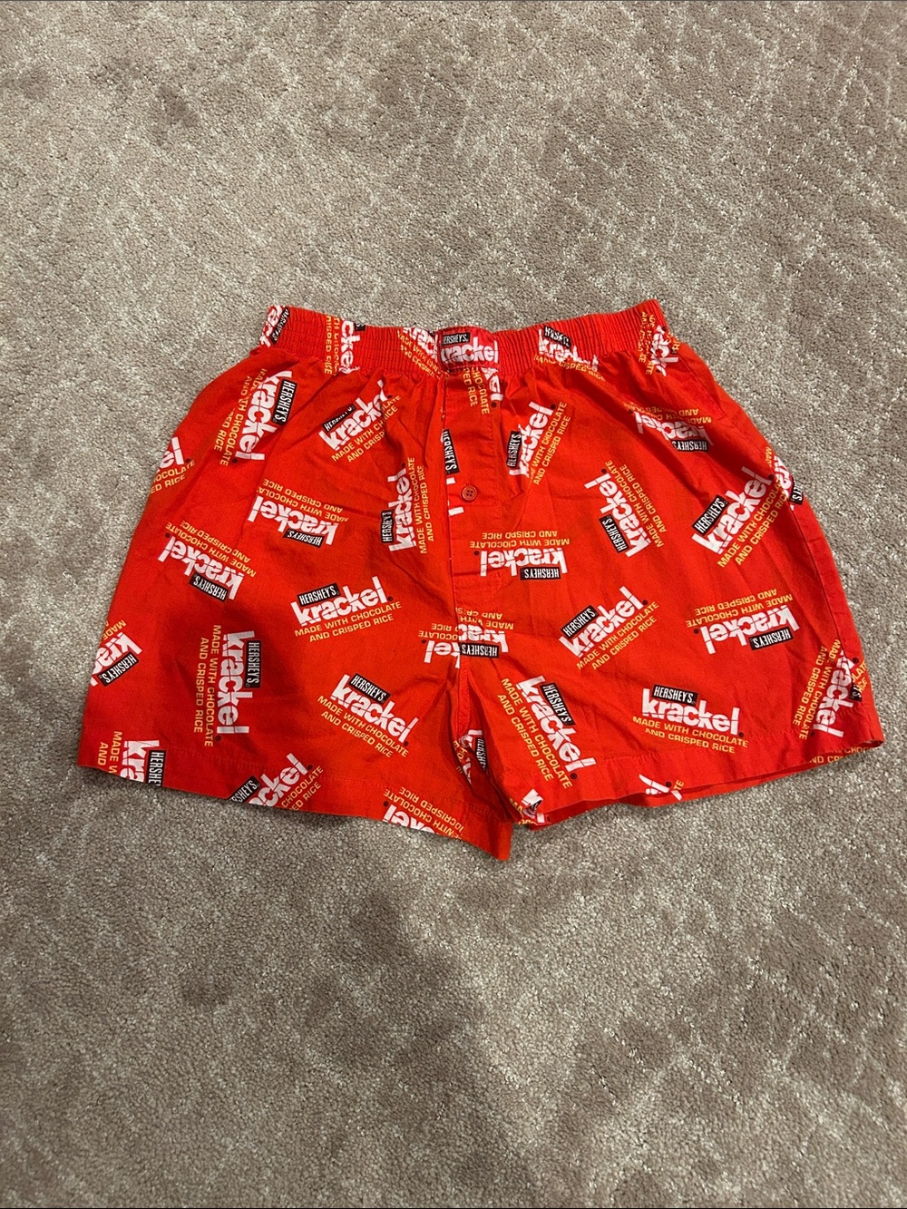 Kids Red Krackel Logo Pajama Shorts 32-34